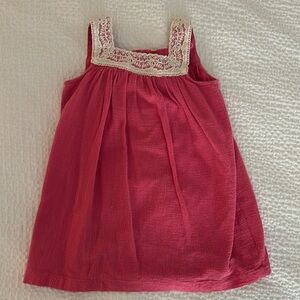 Hanna Anderson size 100 pink crepe and lace dress